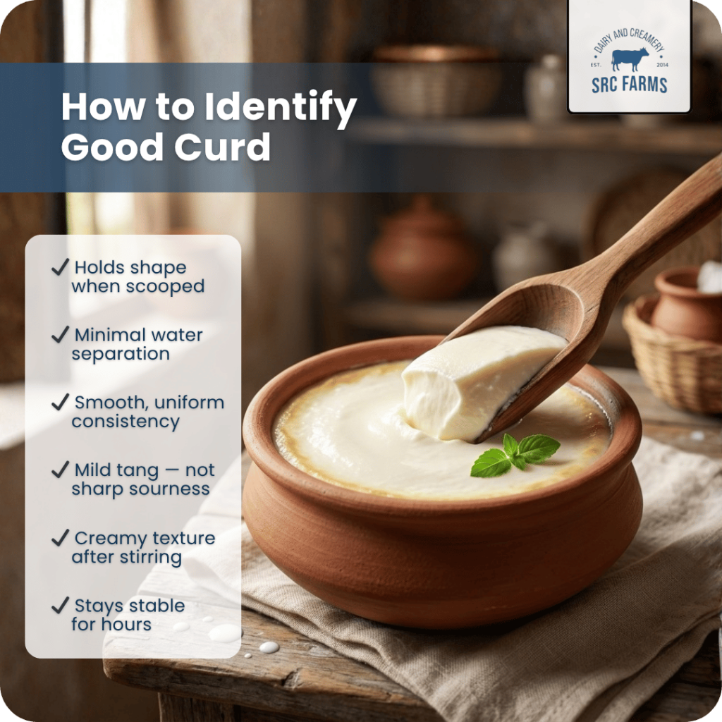 How to identify good curd