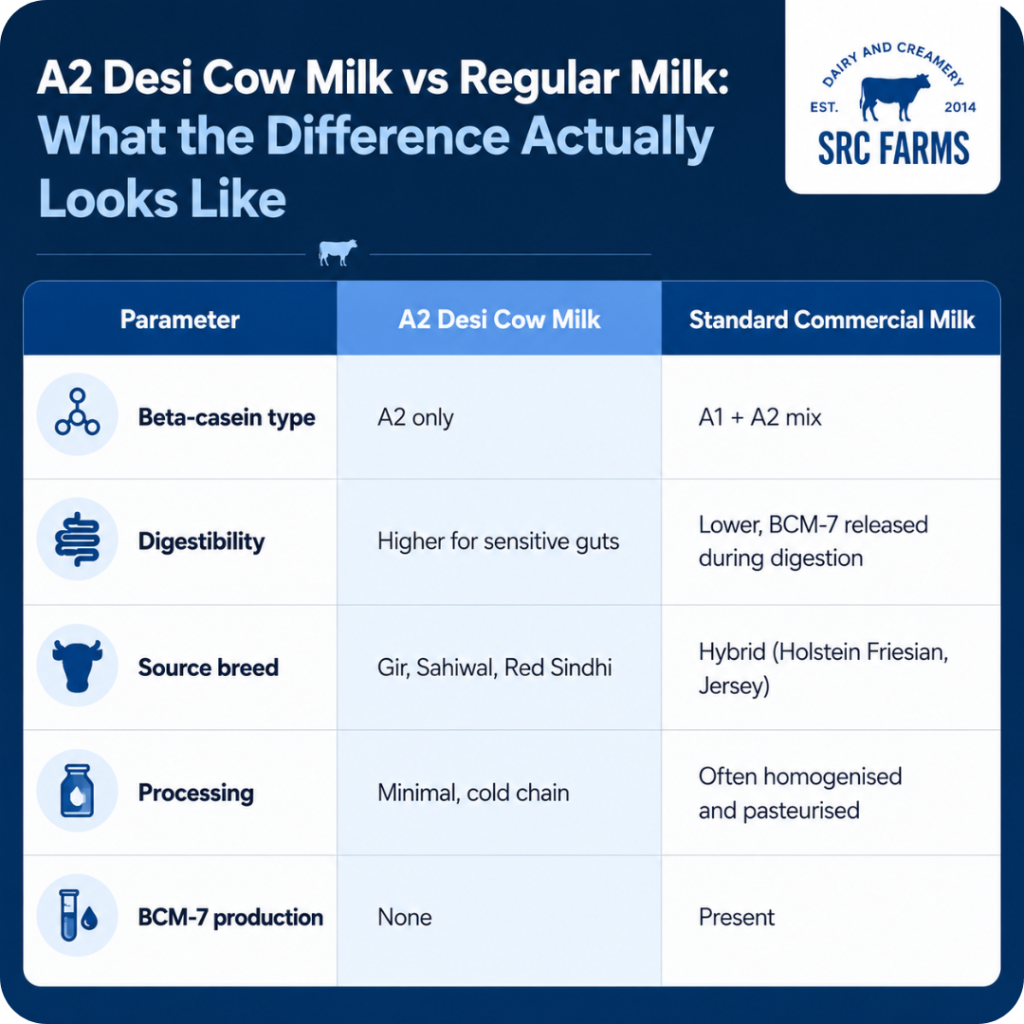 A2 desi cow milk vs Regular milk