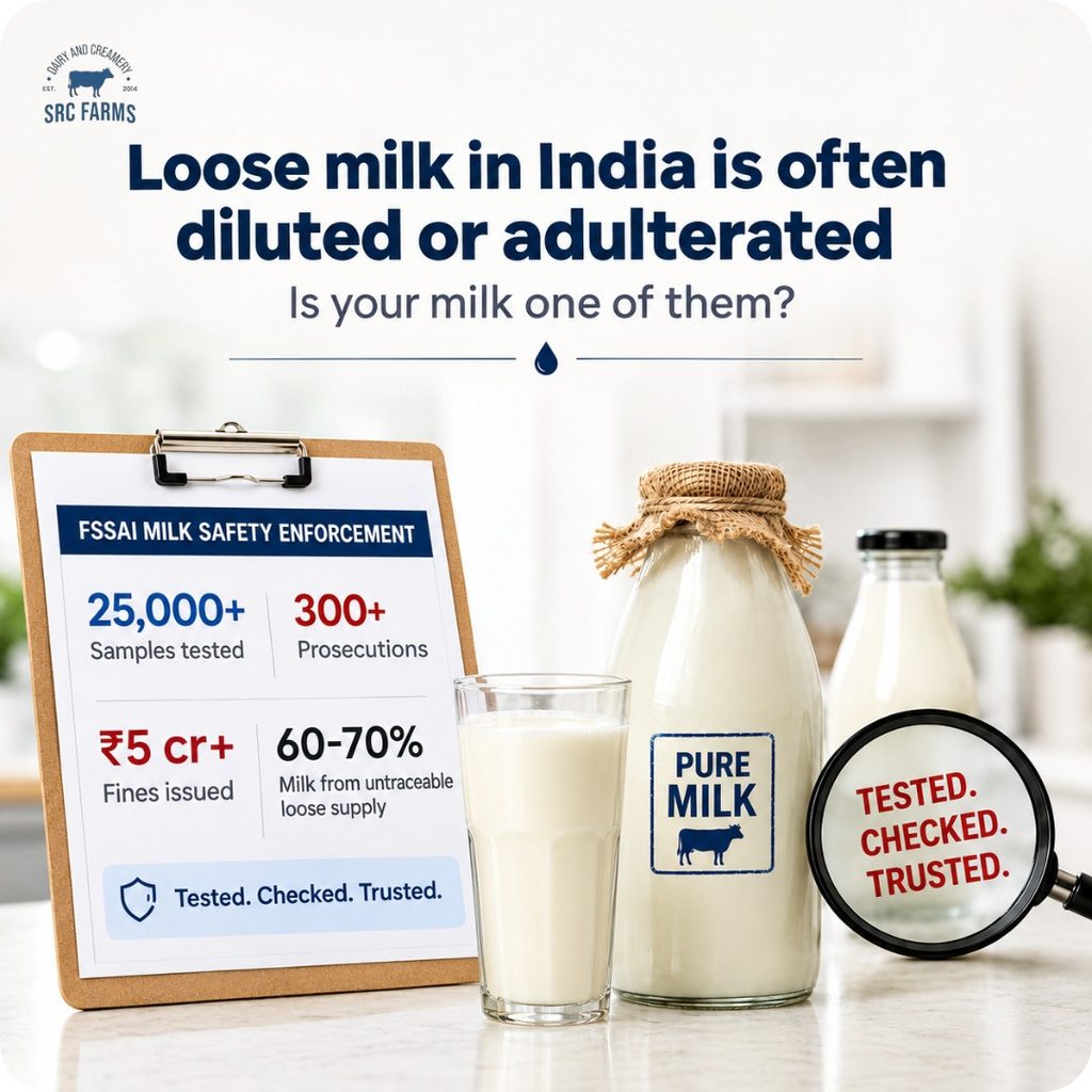 Loose milk in india is often adulterated or diluted