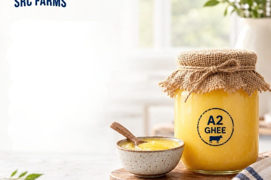A2 cow ghee jar and bowl